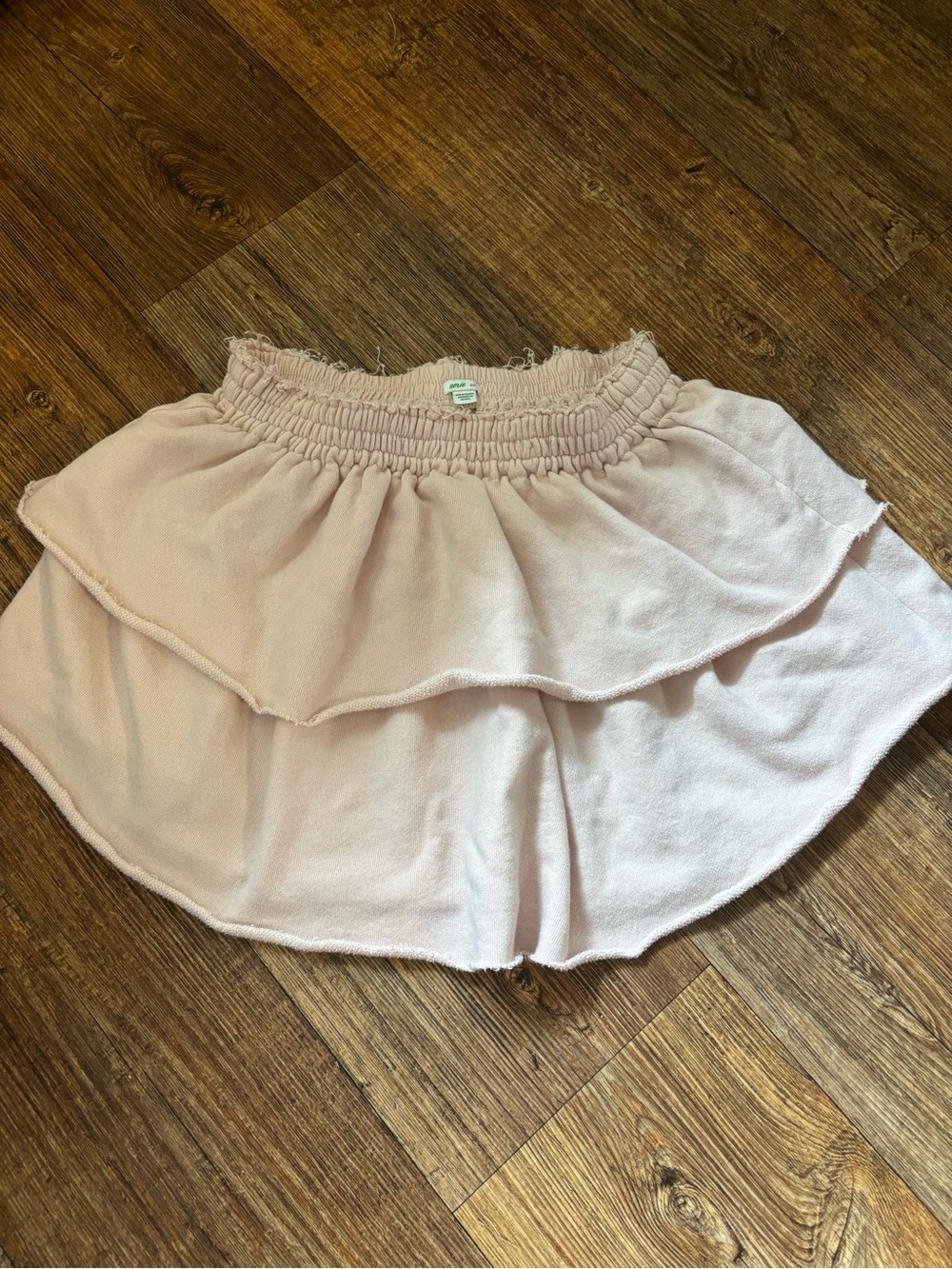 Aerie Blush Pink Smocked Ruffle Waist Skirt
